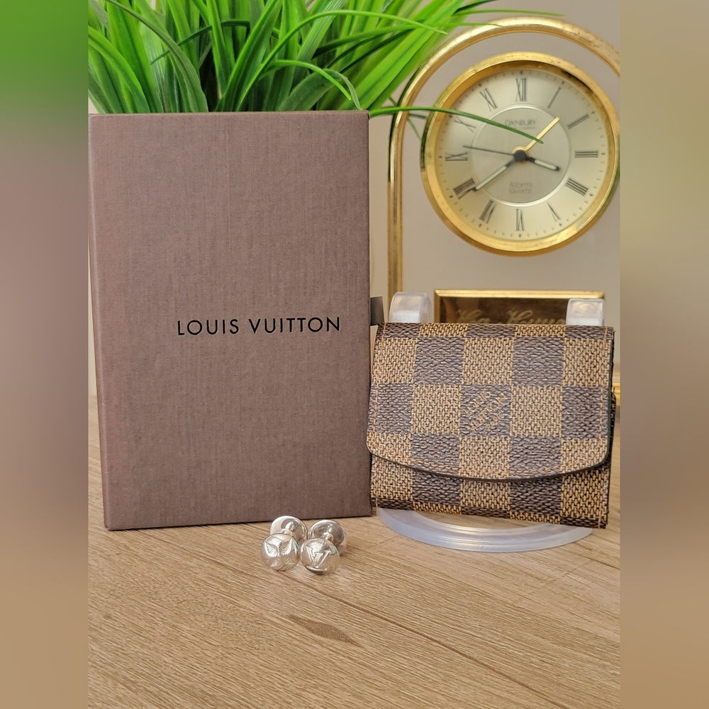 Louis Vuitton Bouton De Manchette Sterling Silver Cufflinks & Case